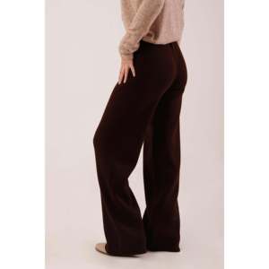 Pantalon tricoté marron taille haute à jambes larges respirant pour la vente en gros - Product Image 5
