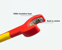 Llave de Trinquete Aislada de Alta Calidad de 1000 V, Diseño Completamente Nuevo, Llave Aislada VDE de 8-19 mm para Electricistas