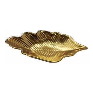 Vaisselle de table décorative Golden Leaf-Plateau de service en aluminium et métal pour fruits, collations et pain pour usage domestique - Product Image 2