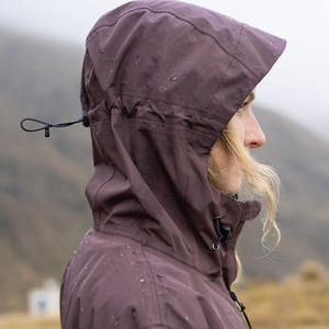 Chaqueta cortavientos con cremallera completa de color sólido al por mayor para hombres y mujeres Chaqueta de lluvia transpirable y a prueba de viento Material reciclado - Product Image 4