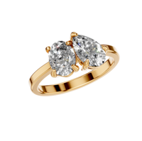 Bague de fiançailles en argent sterling 925 religieuse You N Me plaqué rhodium Original Moissanite poire ovale deux broches en pierre