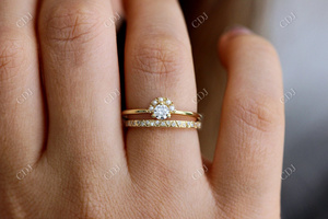 Anillo de Compromiso con Diamante Cultivado en Laboratorio, Anillo de Boda Eternity Único, Joyería Elegante al por Mayor para Mujer, Fabricante en India - Product Image 4