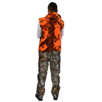 Chaleco de Caza con Estampado de Camuflaje Naranja para Hombre, Sin Mangas, de Poliéster Transpirable, para Verano