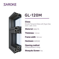 Ventana Abatible de Aluminio Personalizada de Doble Acristalamiento, Suministro Directo de Fábrica, Ventana Prefabricada para Venta al Por Mayor