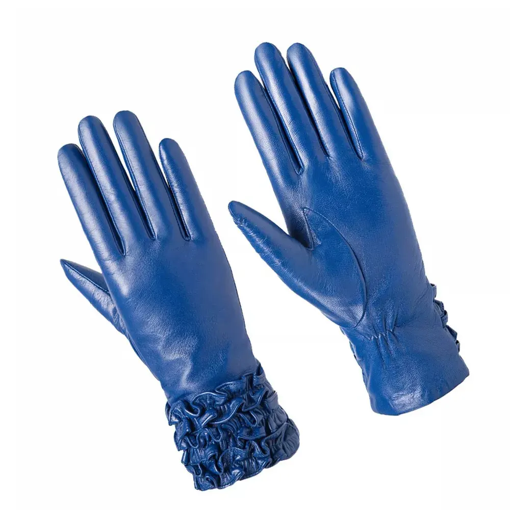 Bahar 2022 yeni moda bayanlar eldiven parmaklar PU yarı kaburga deri sıcak günlük ve bisiklet eldiveni toptan eldiven