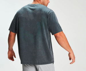 Nueva llegada 2025 ropa de calle lavado con ácido 100% algodón camiseta de gran tamaño hombro caído Luz de talla grande camiseta Vintage para hombres - Product Image 6