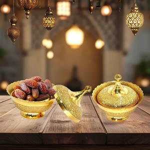 Elegante cuenco de madera y cerámica para servir dátiles, frutas secas, nueces, vajilla elegante para cenas y fiestas festivas - Product Image 2