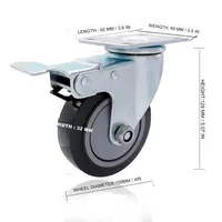 Prix usine 4 pouces roue de roulette en acier robuste avec frein TPR Inox SUS 304 pour les conteneurs d'expédition pour le Viet Nam