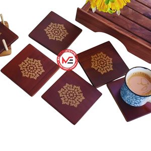 ชุดจานรองแก้วไม้รักษ์โลกสำหรับชาและกาแฟ จานรองแก้วไม้สำหรับบ้าน โรงแรม บาร์ รับผลิตตามสั่ง ขายส่งจากโรงงาน - Product Image 5