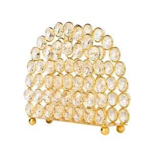 Porte-serviettes en cristal de luxe distributeur de serviettes sur pied en métal pour la décoration de pièce maîtresse de Table de mariage de cuisine salle à manger - Product Image 1