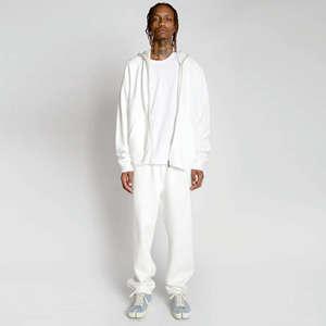 Logo Personnalisé En Gros Plein Visage Zip up Blanc Strass Hommes Pull Veste Manteau Hommes Sweat Capuche Zipper Avec Fermeture - Product Image 6