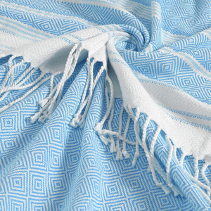 Coton turc Fouta Hammam Serviette Tissé À La Main Bain Plage Spa Wrap Absorbant Léger Jeter Pique-Nique Voyage Châle Couverture - Product Image 3