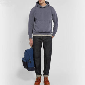 Sudaderas con capucha desgastadas lavadas con ácido de gran tamaño personalizadas de buena tela, sudaderas con capucha Vintage de gran tamaño rasgadas para hombres, venta al por mayor, peso pesado - Product Image 3