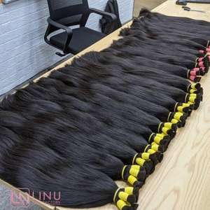 Vendeurs de paquets de cheveux vierges du Vietnam non traités cuticule intacte trame double trame extensions de cheveux humains bruts du temple vietnamien - Product Image 6