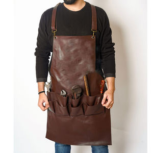 Delantal de soldadura de cuero resistente al fuego duradero trabajo de protección delantal de soldadura de cuero de vaca delantal protector - Product Image 4