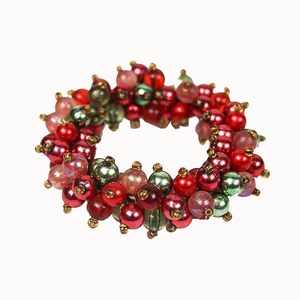 Rond de serviette en bois et perles colorées donne un look élégant à ces beaux ronds de serviette à votre table à manger pour les fêtes de mariage - Product Image 4