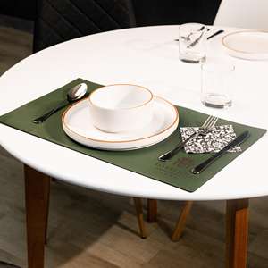 Smooth Handmade Genuine Leather Smell Proof Heavy Duty Durable <b>Place</b> <b>Mat</b> for Restaurant Dining Heat Resistant <b>Table</b> Pad LPM-0044 - Product Image 3