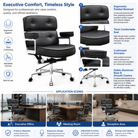 Chaise de bureau de direction à dossier boutonné, pivotante, avec accoudoirs métalliques et base chromée pour espace de travail professionnel