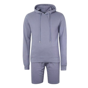 Outdoor Sport Wear <b>Pullover</b> Hoodie Track Suits Set Grey Color <b>Pullover</b> <b>Men</b> Sportswear Workout Set Hoodie And Short Set - Product Image 2