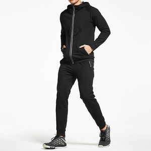 Conjuntos de nailon para hombre de dos piezas personalizados al por mayor, chaqueta cortavientos de gran tamaño con bloque de color y bolsillo trasero con cremallera, chándal de invierno transpirable - Product Image 5