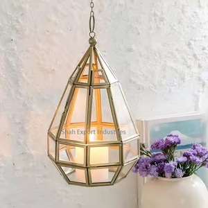 Bougeoir à bougie chauffe-plat en métal et en verre de meilleure forme couleur or pour l'éclairage décoratif de la maison et du mariage - Product Image 1