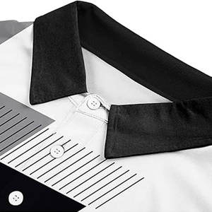 Camiseta Deportiva para Hombre |   Tejido de Punto con Estampado Digital Geométrico en Blanco y Negro |   Ropa Deportiva Táctica Transpirable que Absorbe la Humedad - Product Image 4