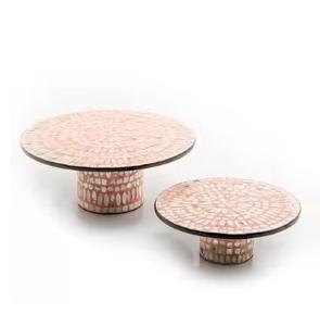 Ensemble de supports à gâteaux arrondis MOP Présentoir à gâteaux artisanaux multi-décoratifs Présentoirs de service du fabricant indien à bas quantité minimale de commande - Product Image 6