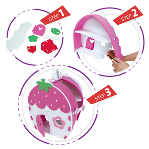 Jouet en EVA sur le thème de la fraise, maison 3D, puzzle DIY pour filles de 2 à 4 ans, décoration statique, kit de construction, non toxique, certifié EN71 - Product Image 1