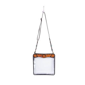Bolso transparente con herramientas aztecas occidentales de calidad superior, bolso de cuero de vaca genuino con forro de lona, cierre de cremallera, estilo Vintage - Product Image 3