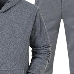 Premium <b>Plain</b> Fleece Tracksuit Set For <b>Men</b> <b>Grey</b> <b>Hoodie</b> And Jogger Suit Winter Warm Casual Wear Oem Custom Bulk Wholesale Fashion - Product Image 3