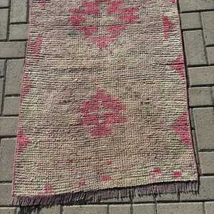 Alfombra Vintage de Estilo Runner de 2.6x8.4 pies (80x257 cm), Alfombra Turca Beige Ombré - Product Image 3