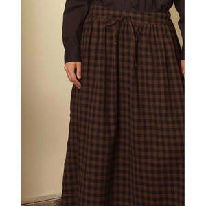ISHA Formal A-Line Straight <b>Wrap</b> <b>Skirt</b> Handwoven Cotton with Embroidery Drawstring XS Size Soft Breathable Woolen Denim Fabric - Product Image 1