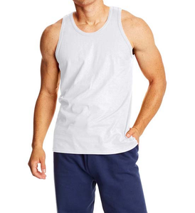 OEM personalizado de verano ropa de los hombres de talla grande de los hombres camisetas sin mangas de poliéster de algodón Fitness Gym transpirable cuello redondo camisetas sin mangas de los hombres - Product Image 2