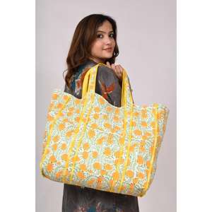 Sac fourre-tout ouvert matelassé à imprimé floral bohème, sac à bandoulière élégant pour femmes, voyages d'hiver et d'été, travail et sorties décontractées - Product Image 4