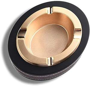 Cendrier à cigares personnalisé Cendrier en métal PU Personnalité créative Cendrier à double usage pour cigarettes à cigares Fait à la main à bas prix - Product Image 2