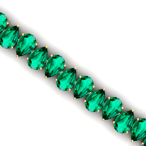2025 vente chaude poire coupe vert émeraude Tennis Bracelet femmes bijoux fins 10K 14K 18k or lien chaîne Tennis Bracelet RTS - Product Image 2