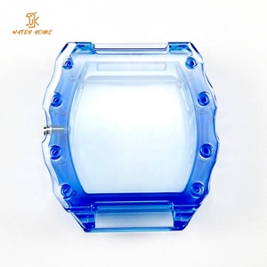 Boîtier de montre en verre cristal K9 bleu transparent, étanche, forme tonneau, pièces de montre mécanique personnalisées en usine pour la fabrication de montres de marque DIY - Product Image 3