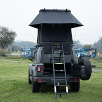 2-Personen Dreieckiges Camping-Dachzelt Aluminium-Dachzelt mit Muschelförmiger Hartschale