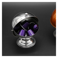Dôme sphérique moderne et simple en acier inoxydable SUS304 poli, écologique, orange/argent, à couvercle roulant, multi-usage pour le sucre