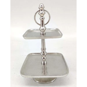 Soporte para Pastel de Latón Cuadrado de 2 Niveles Hecho a Mano con Acabado Martillado, Soporte para Cupcakes, Decoración para Bodas y Hogar, Soporte para Postres - Product Image 2