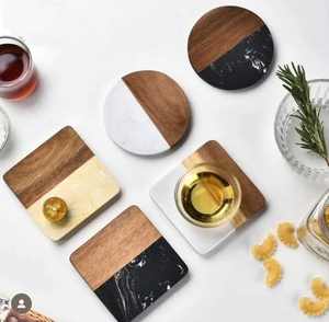 Wholesale Custom Plain Unfinished Blanks Acacia Wood Resin <b>Coasters</b> Luxury Eco-Friendly Food Grade Wooden <b>Coasters</b> for <b>Drinks</b> - Product Image 1