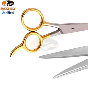 Jackbilly กรรไกรตัดผมมืออาชีพ4.5 ", กรรไกรตัดผมสเตนเลสนิรภัยพร้อมที่จับชุบทอง - Product Image 4