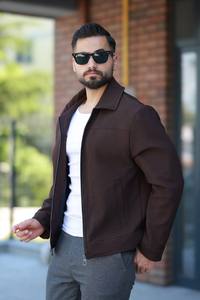 Abrigo Impermeable y Transpirable de Invierno para Hombre, Color Caqui, con Cierre, Manga Larga, Relleno de Plumón de Ganso Gris y Cuello de Pana - Product Image 2