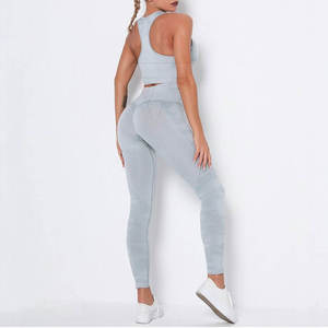 Conjunto de Yoga de verano de dos piezas de talla grande para mujer, ropa deportiva transpirable cómoda, diseño lavado impermeable para entrenamientos sólidos - Product Image 5