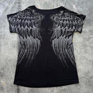 T-shirt Homme Vintage Délavé en Coton Épais avec Strass, Col Côtelé, Coupe Boxy, Impression DTG, T-shirt Oversize Personnalisé avec Motif pour Homme - Product Image 2