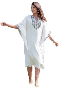 Caftán bordado único para mujer, vestido de fiesta bohemio de manga de tres cuartos de verano - Product Image 4