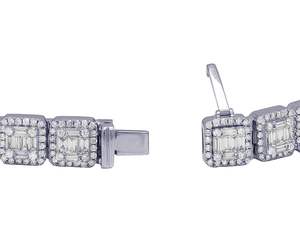 Baguette And Round Moissanite Diamond Bracelet In 925 Sterling <b>Silver</b> Iced Out Jewelry Hip Hop Custom Bracelet For <b>Men</b> - Product Image 5