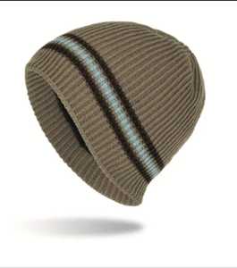Gorro de lana a rayas de colores a la moda para hombre, gorro de punto cálido para exteriores de otoño e invierno - Product Image 2