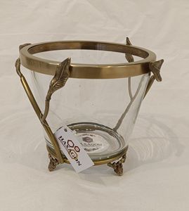 Bol de nourriture en laiton de grande taille en tendance Bol en verre décoratif antique avec caractéristique écologique Design tendance pour les fêtes - Product Image 4