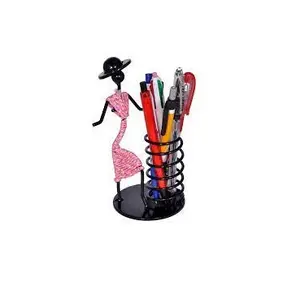 Pemegang Pena Organizer Meja Pot Bunga Wadah Makeup Brush Holder Desktop Pen Holder untuk Meja Aluminium Pena Kustom